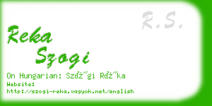 reka szogi business card